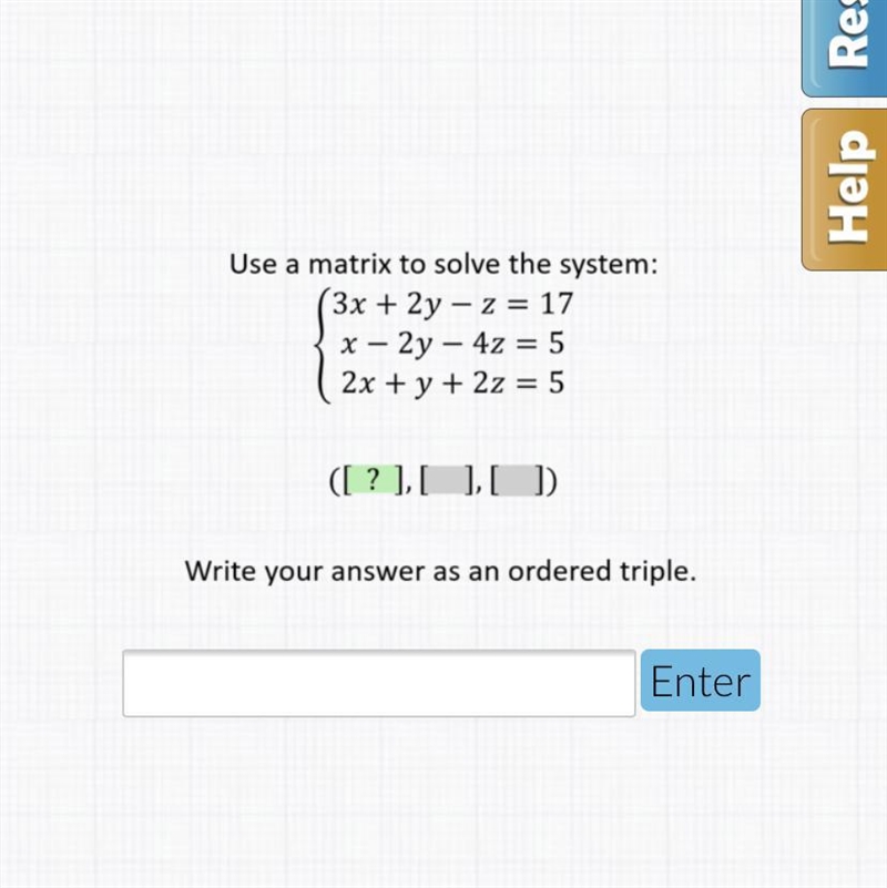 Use a matrix to solve the system! NEED HELP ASAP-example-1