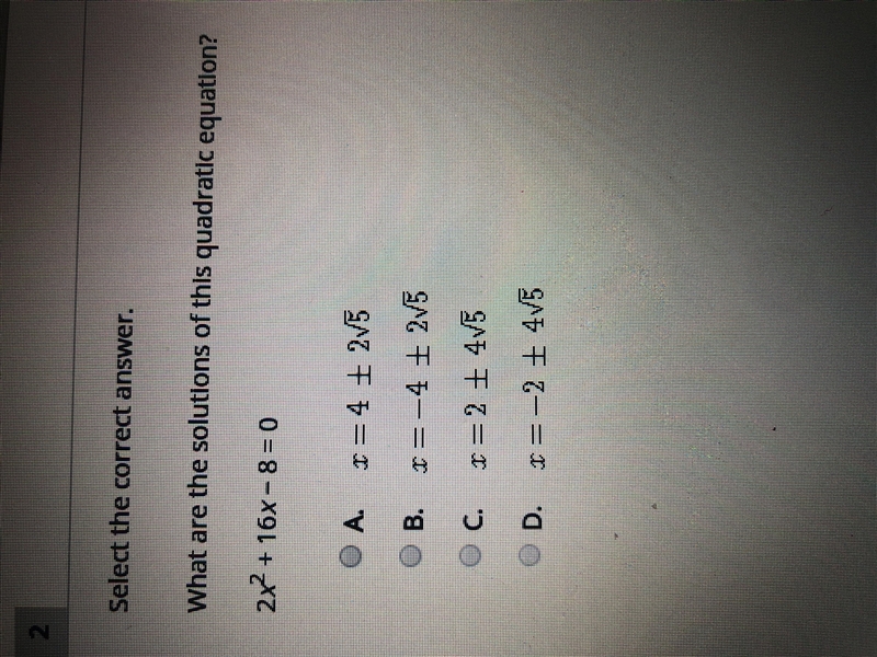 What are the solutions of this quadratic equation?-example-1