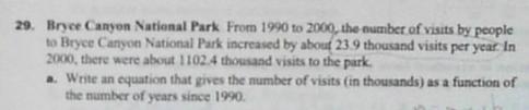 From 1990 to 2000, the number of visits by the people to Bryce Canyon National Park-example-1