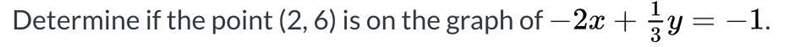 Determine if the point (2, 6) is on the graph of-example-1