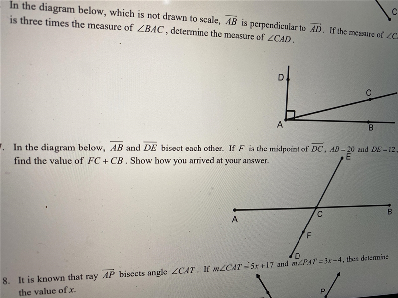 In the diagram below,Ab and De bisect each other.If f is the midpoint dc, AB=20 and-example-1