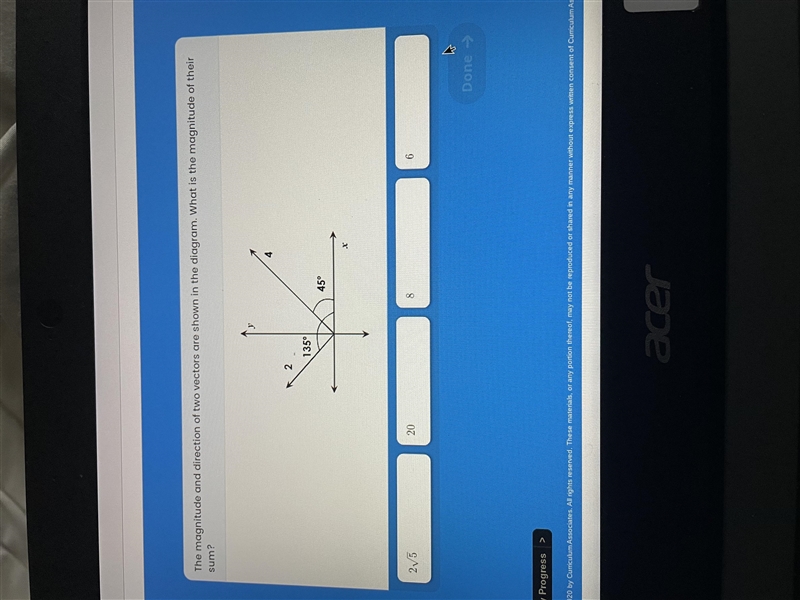 Please help ASAP!!!! The magnitude and direction of the two vectors are shown in the-example-1