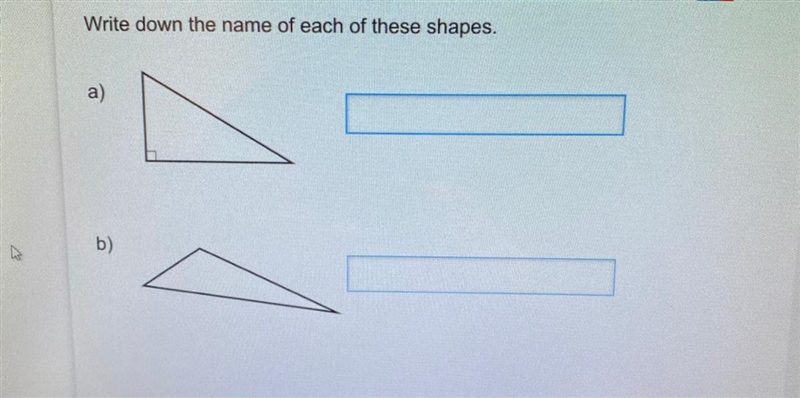 Write down the name of each of these shapes. a) b)-example-1