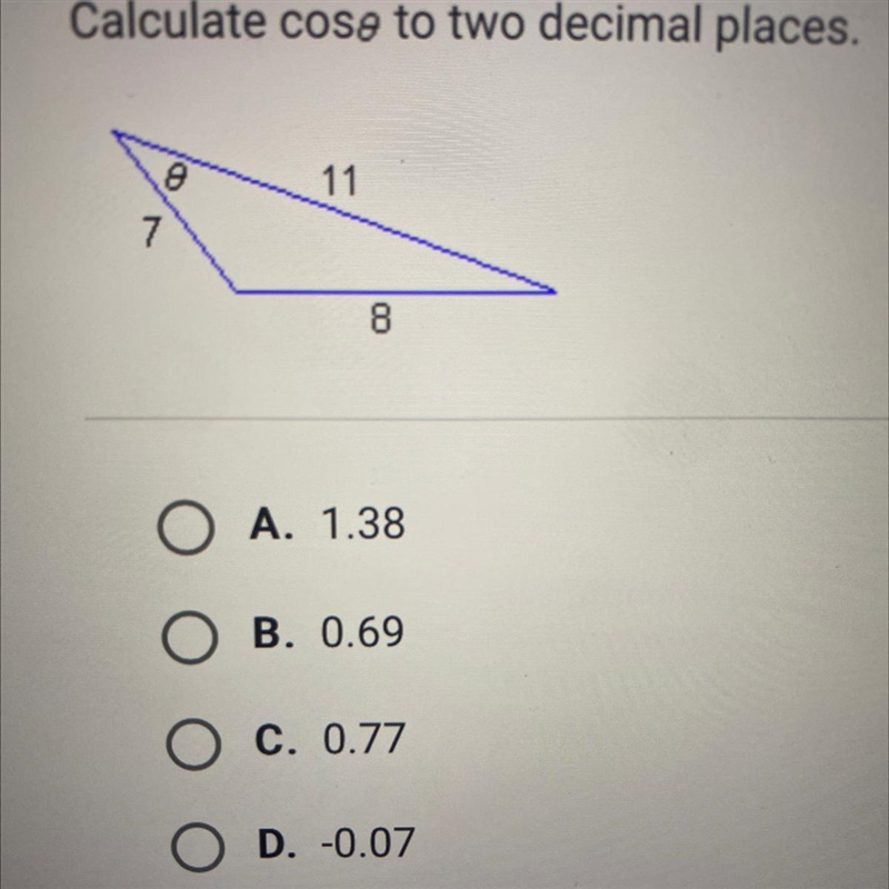 Calculate cose to two decimal places.-example-1