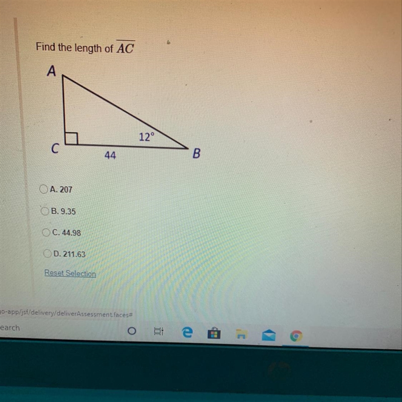 Find the length of AC in a triangle-example-1