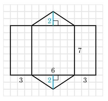 Find the surface area of the triangular prism using its net (below).-example-1