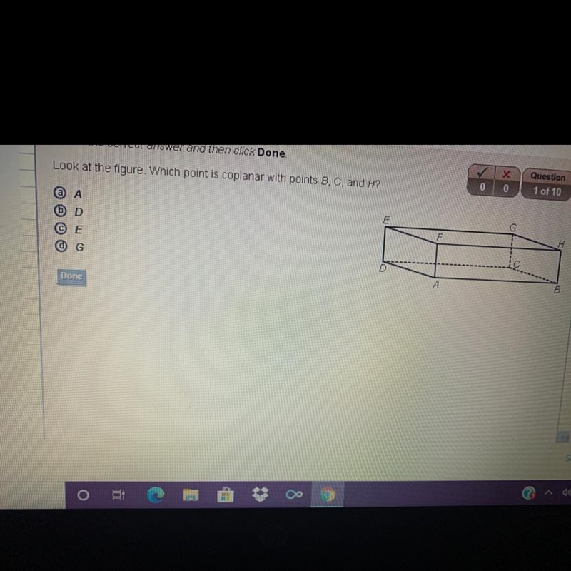 Which point is coplanar with B , C , H ?-example-1