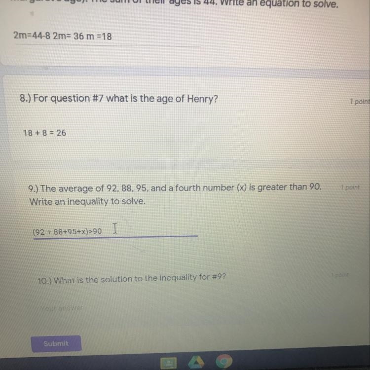 I just need #10 answered please. Incase you can’t see it it says “what is the solution-example-1