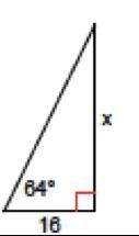 For the right triangle shown, use the trig functions to find the value of x. Round-example-1