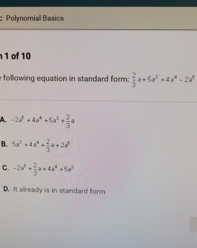 Write the following equation in standard form:​-example-1