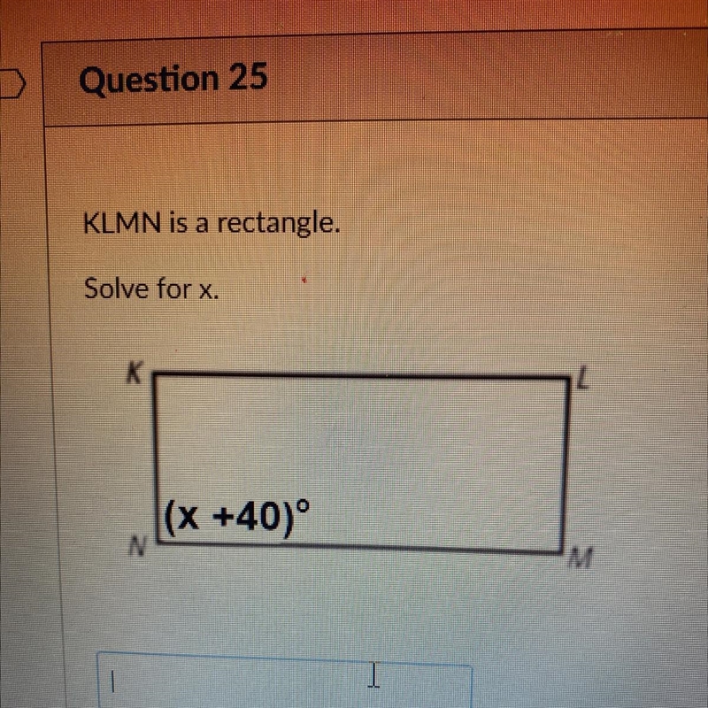 KLMN is a rectangle. Solve for x.-example-1