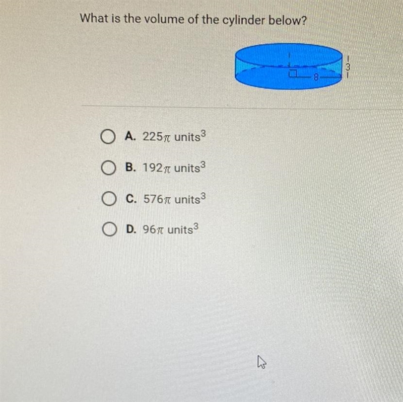 What is the volume on the cylinder below-example-1