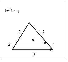 Find x and y, please solve with steps and leave answers in fraction form, THANK YOU-example-1