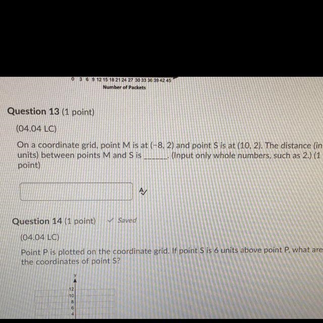 Number of Packets Question 13 (1 point) (04.04 LC) On a coordinate grid, point M is-example-1