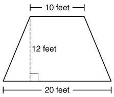 Ken builds a porch in the shape of an isosceles trapezoid. What is the area, in square-example-1