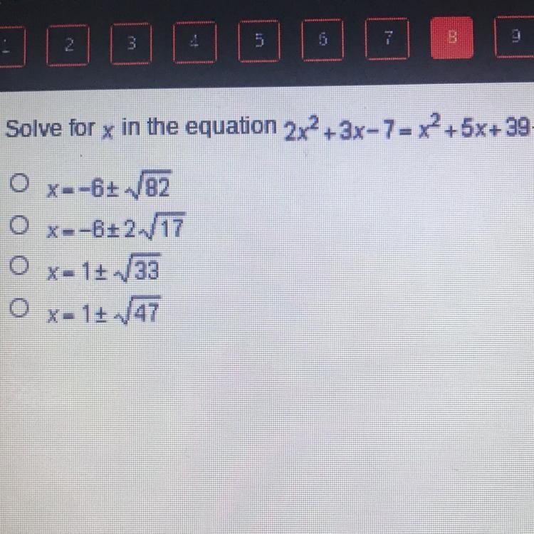 Solve for x in the equation.-example-1