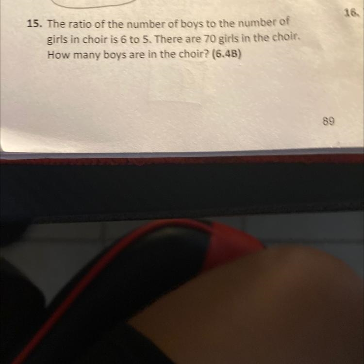 The ratio of the number of boys to the number of girls in choir is 6 to 5. There are-example-1