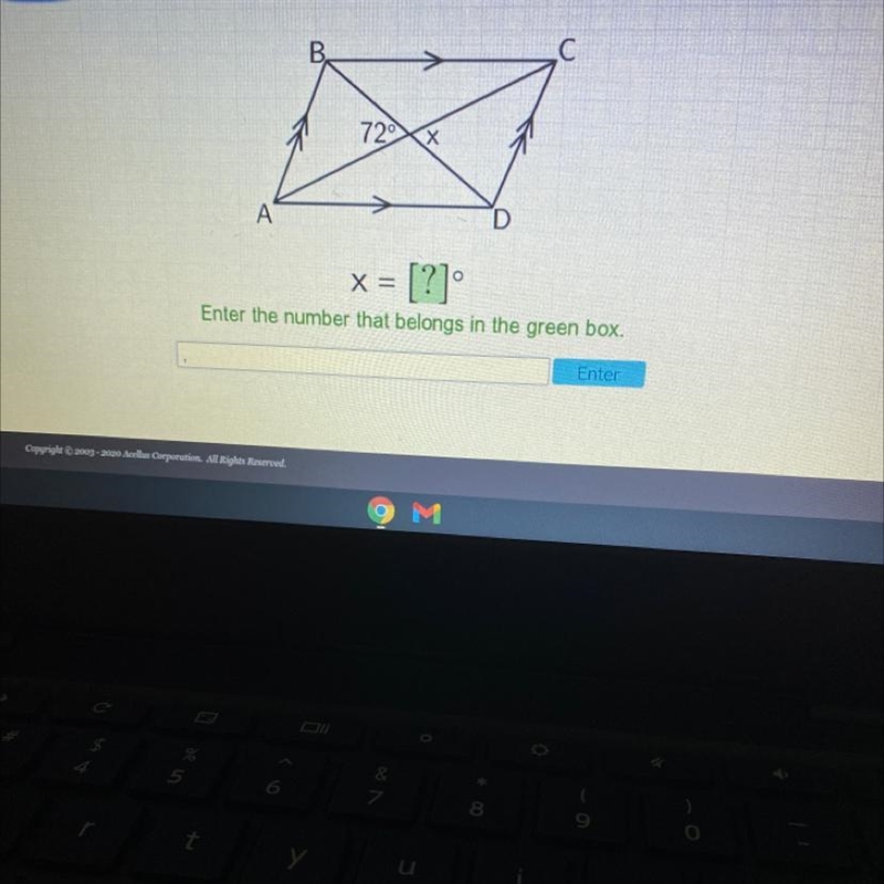 X= Enter the number that belongs in the green box.-example-1