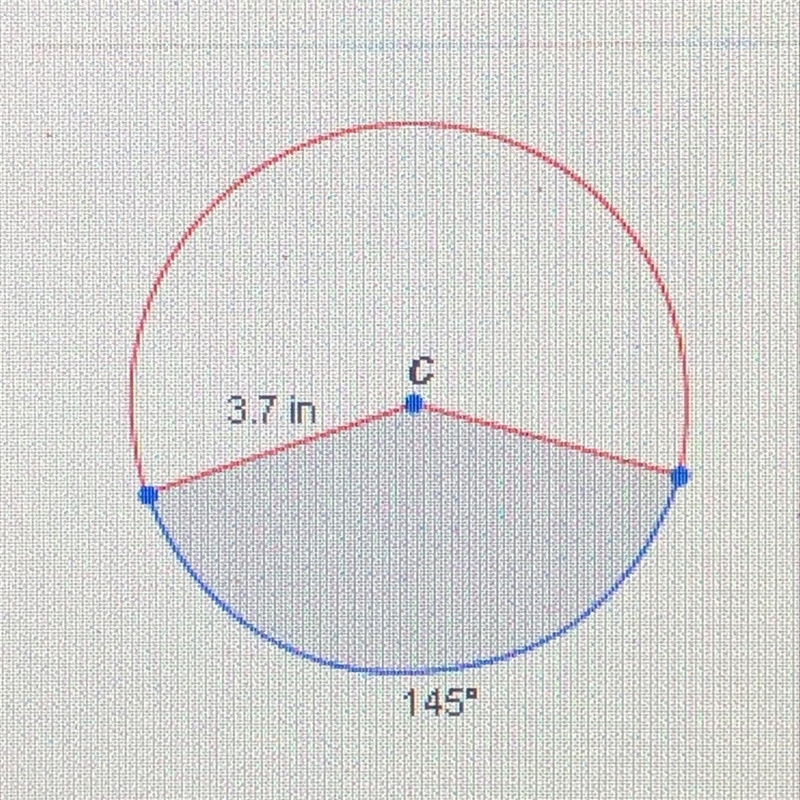 What is the approximate area of the shaded sector in the circle shown below? А. 4.68 in-example-1