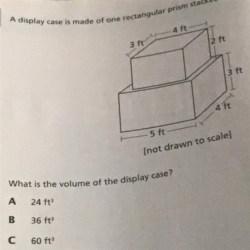 A display case is made of one rectangular prism stacked on top of a second rectangular-example-1