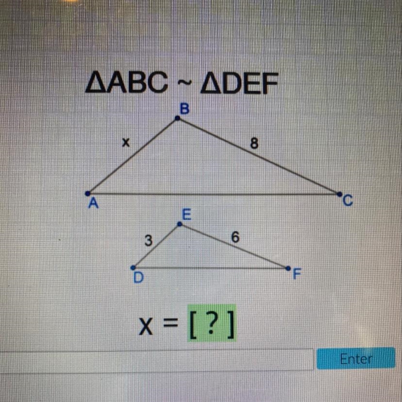 AABC - ADEF Find the value of x-example-1