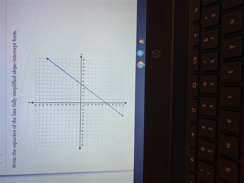 Write the equation of the line fully simplified slope-intercept from.-example-1