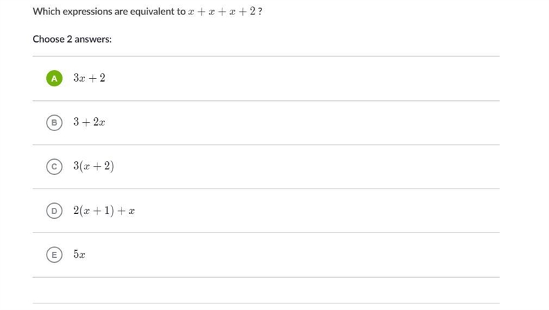 Expression equal to x+x+x+2-example-1