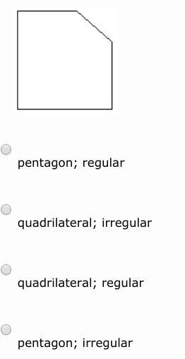 Identify the polygon and classify it as regular or irregular.-example-1