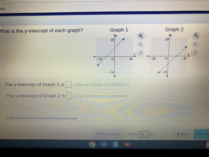 What’s the y-intercept of each graph-example-1