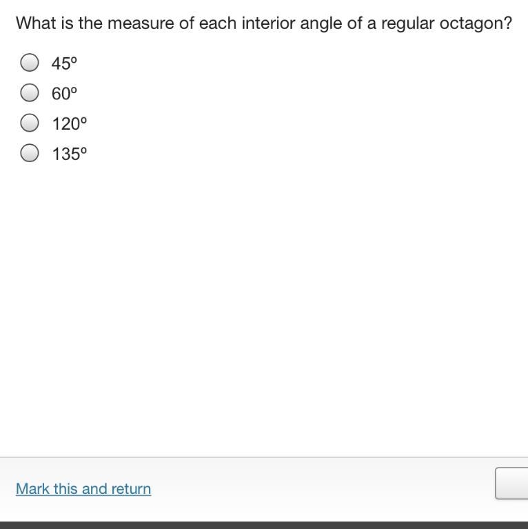 What is the measure of each interior angle of a regular octagon ?-example-1