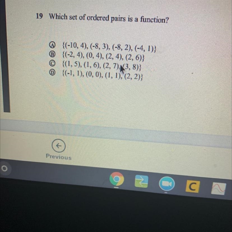 Which set of ordered pairs is a function?-example-1