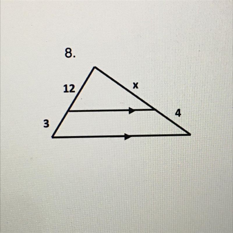 PLEASE HELP ASAP!!! Triangle Similarity Day 4- Overlapping triangles Solve for x. Remember-example-1