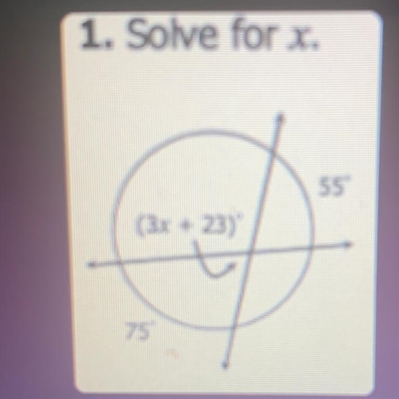 1. Solve for x. (3x + 23)-example-1