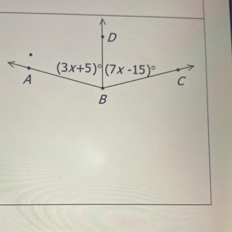 In this diagram, BD bisects ABC. Find the value of x. (A) X= 5 (B) x= 10 (C) x= 19 (D-example-1