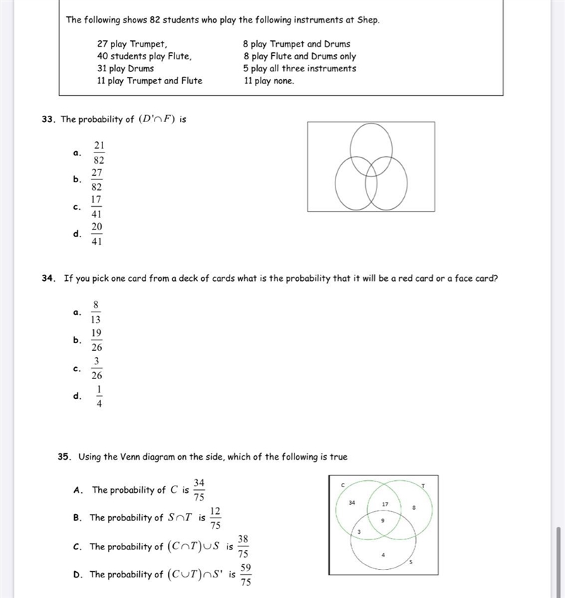 If you’re good with probability math 30 please help with questions 33 and 35! real-example-1