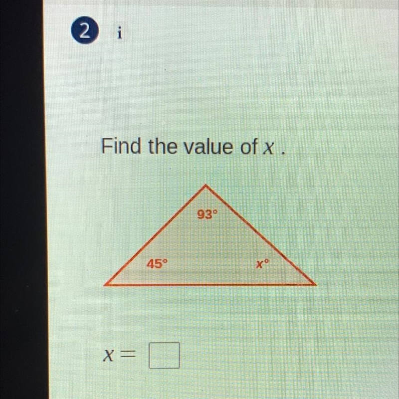 Find the value of x. 930 45° X= help please-example-1