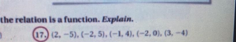 Tell whether the relation is a function. Explain.-example-1