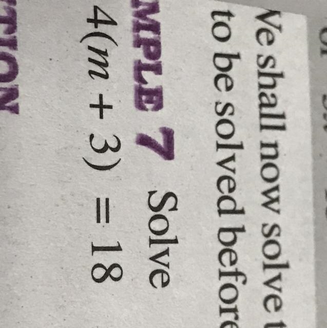 What is the answer to 4(m+3)=18-example-1