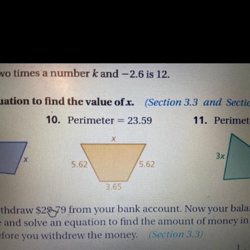 Write and solve an equation to find the value of x. PLS HELP!!-example-1