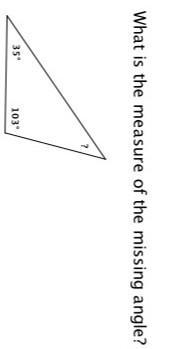 What is the measure of the missing angle?​-example-1