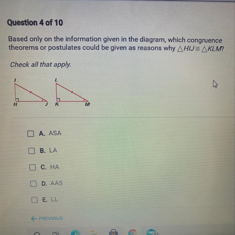 Based only on the information given in the diagram, which congruence theorems or postulates-example-1