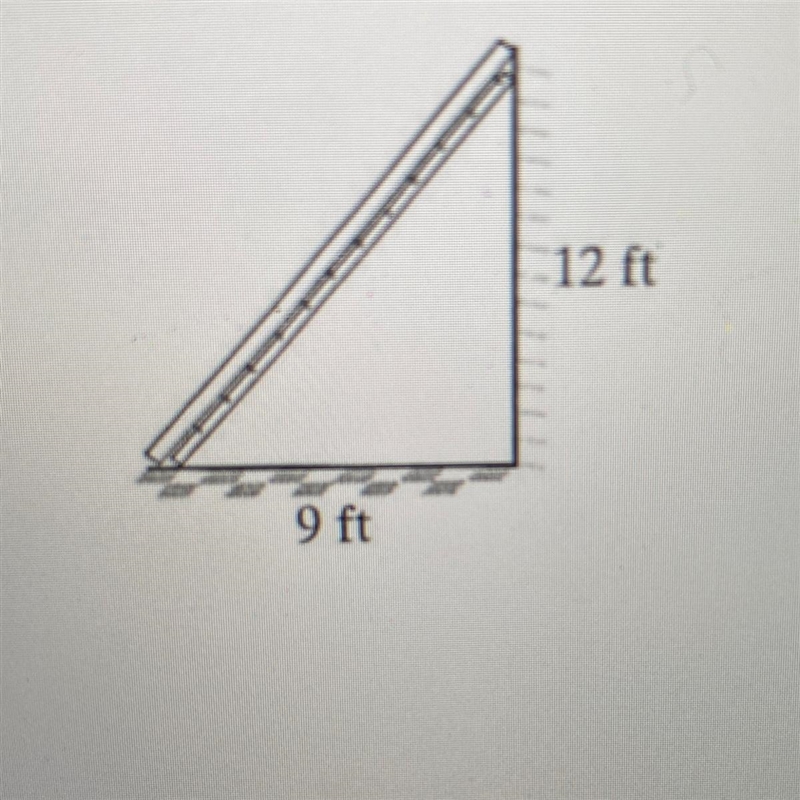 A ladder leans against a wall in such a way that the base of the ladder is 9 feet-example-1