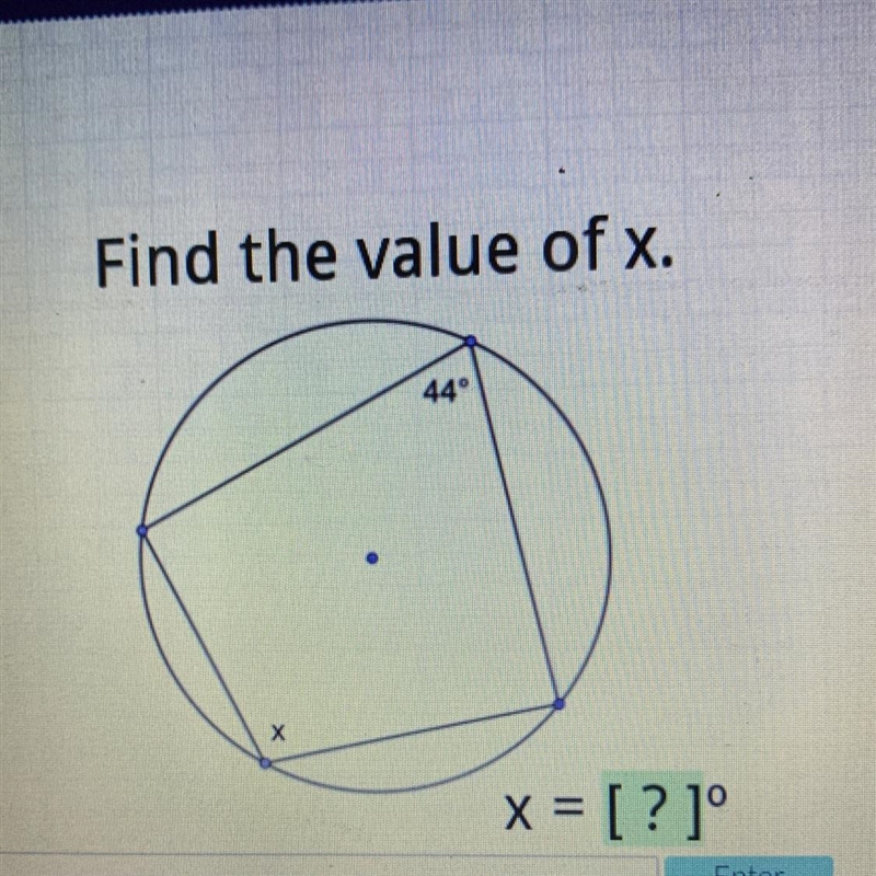 Find the value of x. 44 x =-example-1