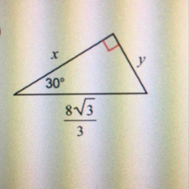 Hello I need help Find the missing side lengths, leave your answers as radicals in-example-1