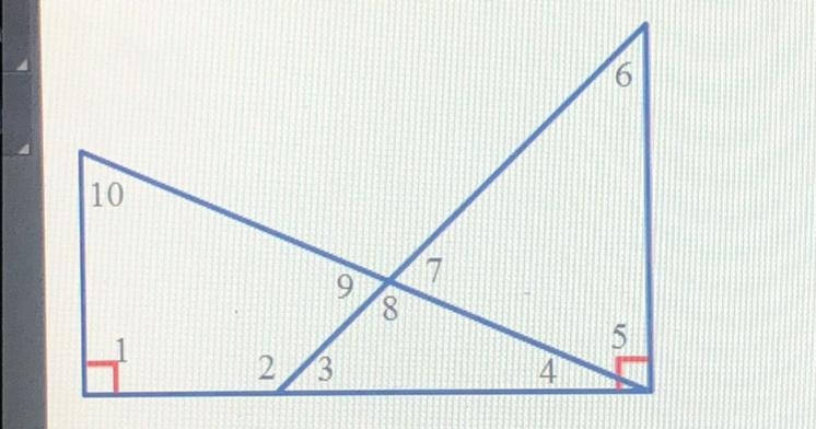 Please help!! Name a pair of complementary angles in the diagram above. A. 1 and 2 B-example-1