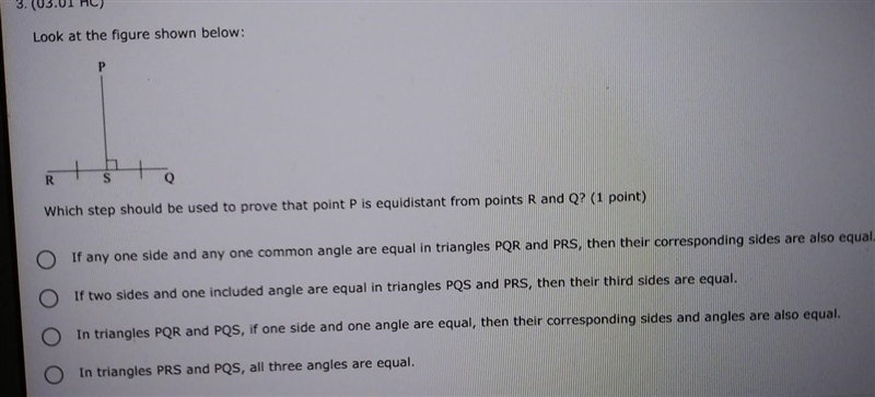 Look at the figure shown below: Which step should be used to prove that point P is-example-1