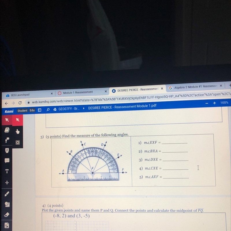 Find the measure of the following angles. 1) M 2) M 3) m 4) m 5) M-example-1