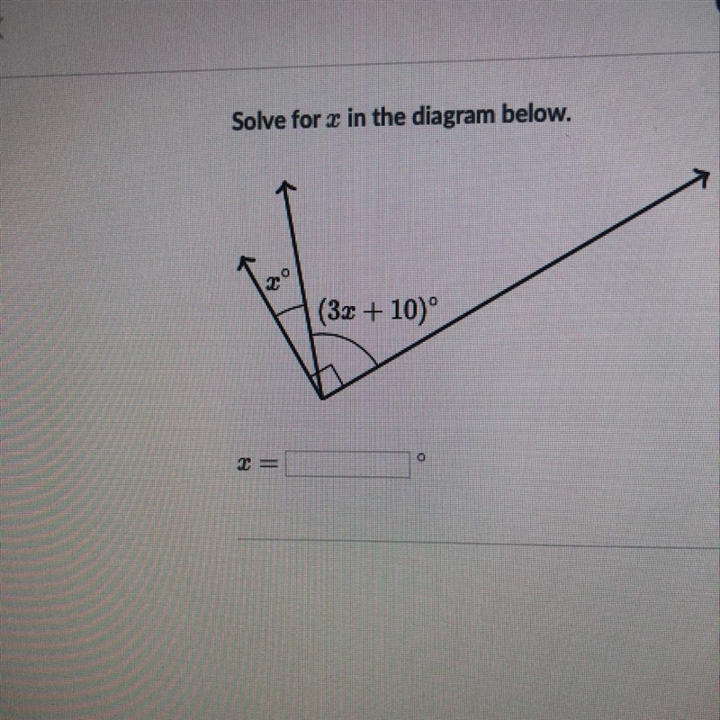 Solve for x in the diagram below.-example-1