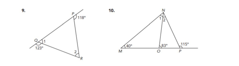 PLEASEEE HELPPP MEEE WITH NUMBERSSSS 9 AND 10 QUESTION: Find the measure of each numbered-example-1