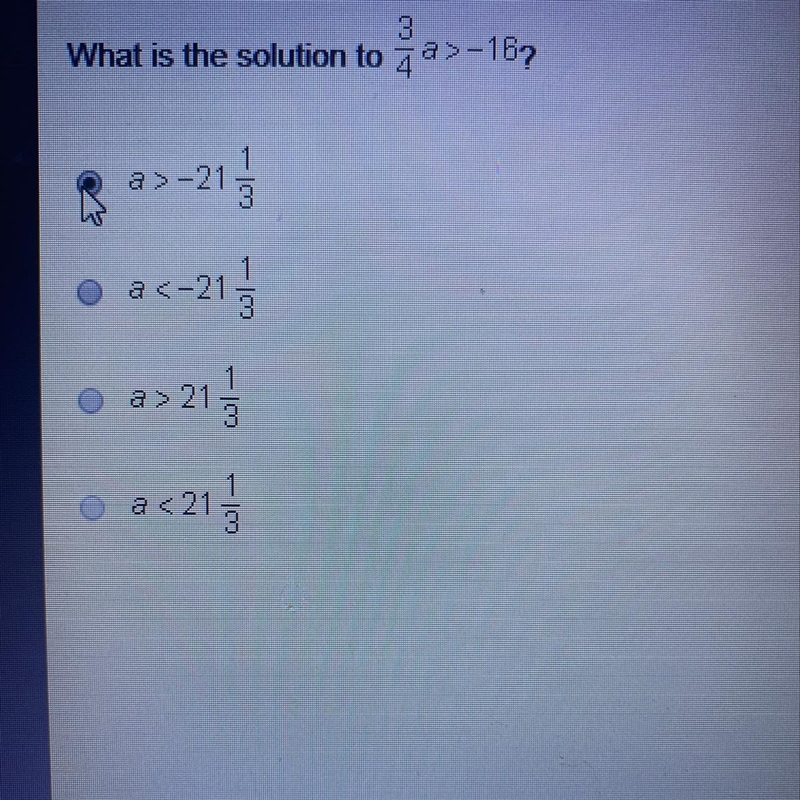 What is the solution to 3/4a>-182-example-1